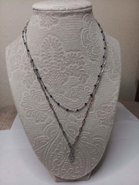 Stainless Steel Necklace and Matching Bracelet